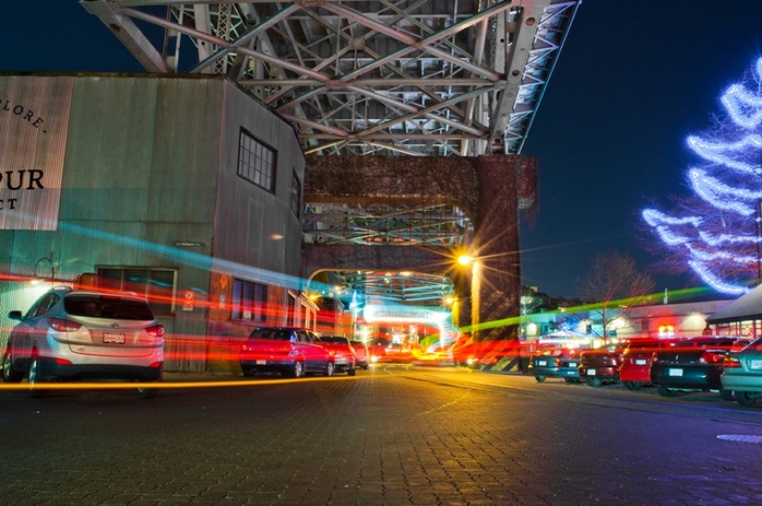 Night parking under Burrard Bridge