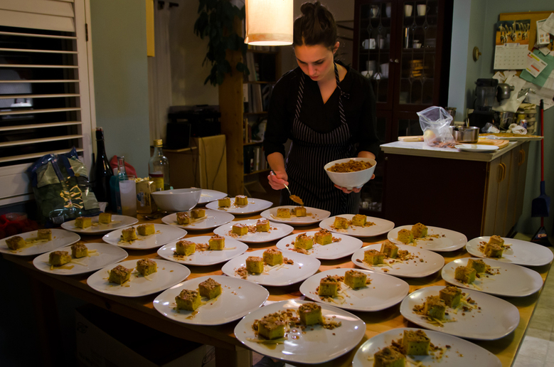 2a Swallow Tail Restaurant Chef Brooke Lodge preparing dessert
